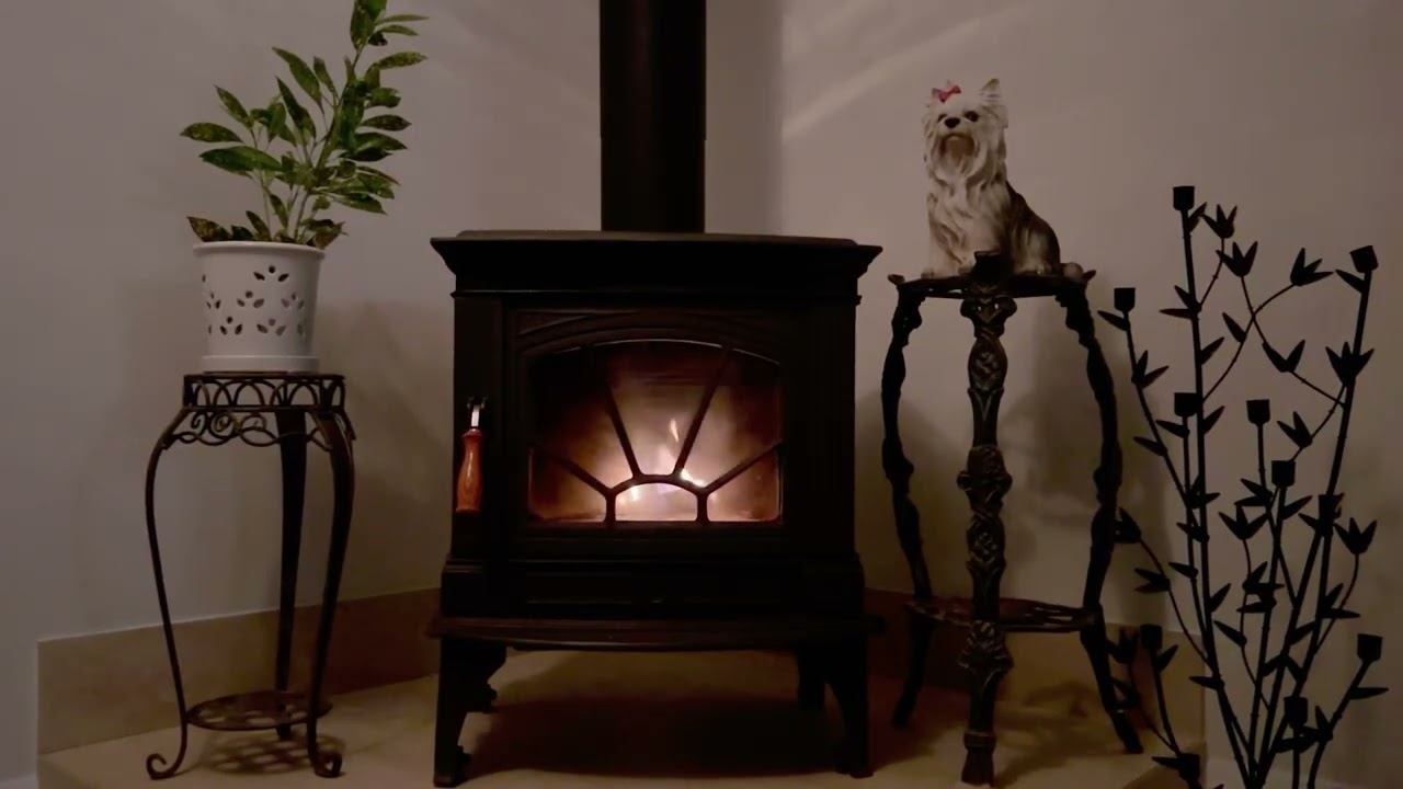 HD Fireplace Backdrop Antique Wood Stove