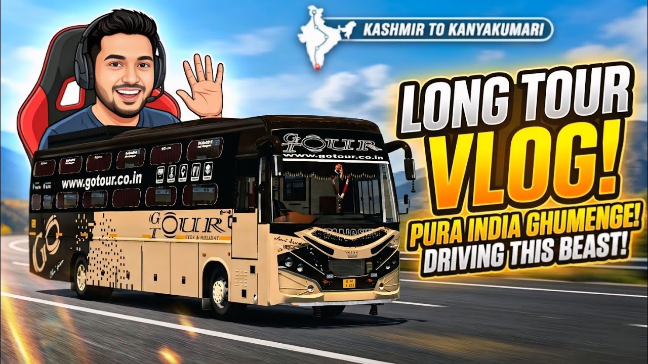 Kashmir To Kanyakumari: Driving The Ultimate Indian AC Sleeper Bus! 🚌 | ETS2 Long Tour Vlog