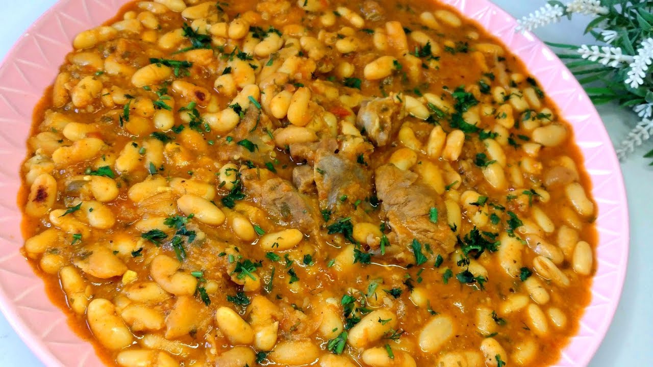 Loubia et viande d'agneau à la marocaine (haricots blancs)! Hyper bon et facile 😋😋