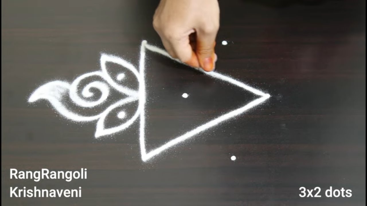 Apartment Kolam🍀3x2 dots Small Rangoli Designs🍀Easy Muggulu🍀RangRangoli Krishnaveni