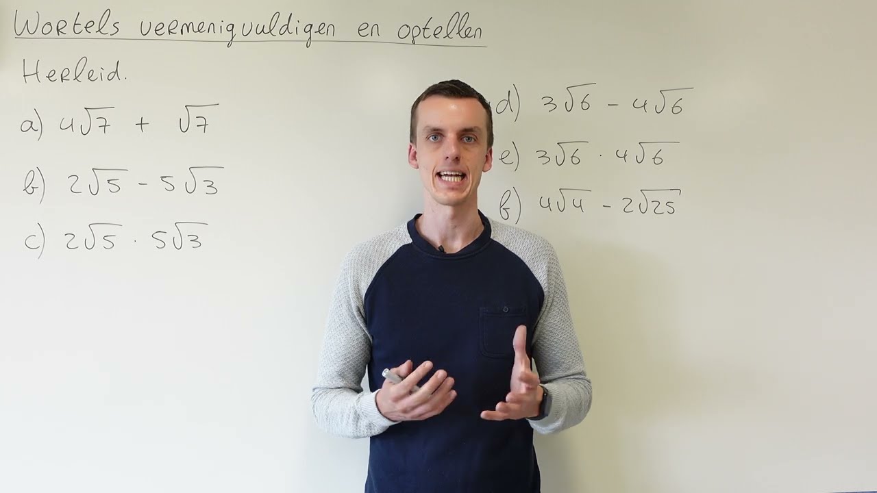 Wortels vermenigvuldigen en optellen (3 HAVO)