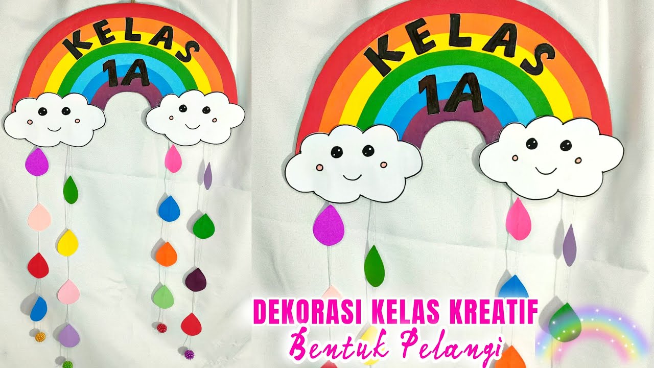 Dekorasi Kelas Kreatif || Membuat Dekorasi Kelas Bentuk Pelangi || Hiasan Pintu Kelas Yang Unik