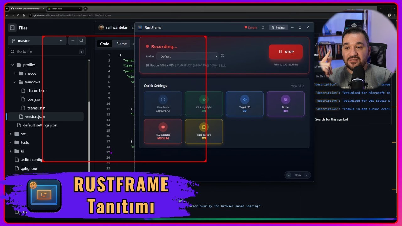 RustFrame ile Sadece İstediğin B&ouml;lgeyi Paylaş | Demo + &Ouml;zellikler