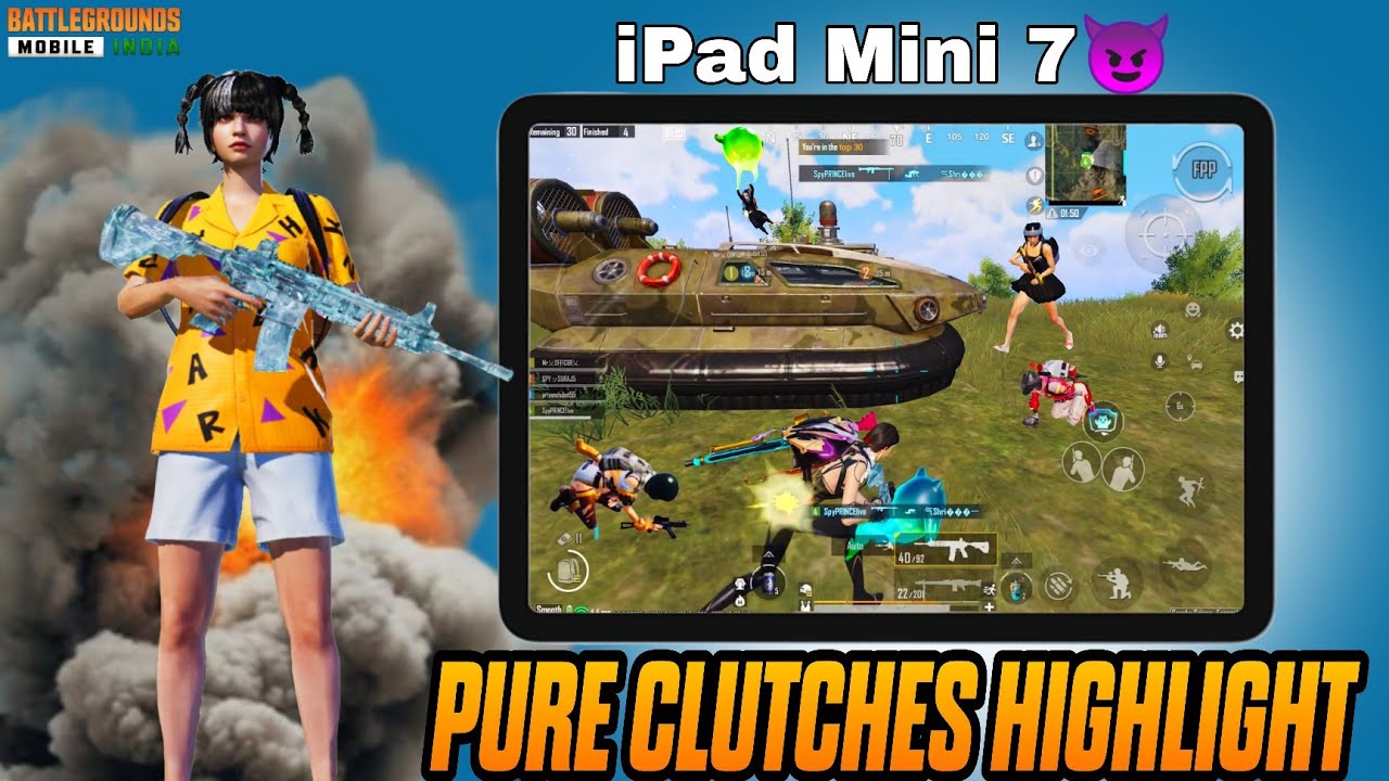 Pure BGMI Clutches 🔥| iPad Mini 7 PUBG/BGMI 60FPS Gameplay Test ✅ 