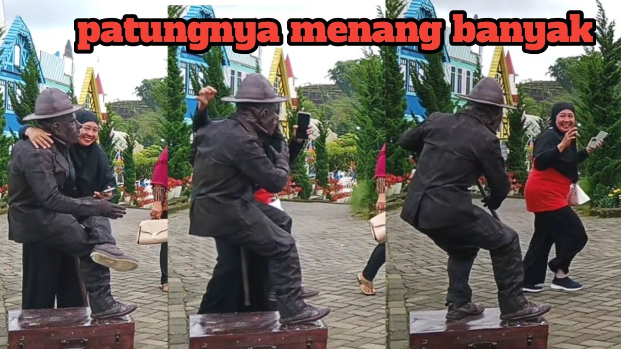 Kreatifitas tanpa batas..!!! Prank patung duduk melayang bikin mak-mak ngompol di celana..!!!