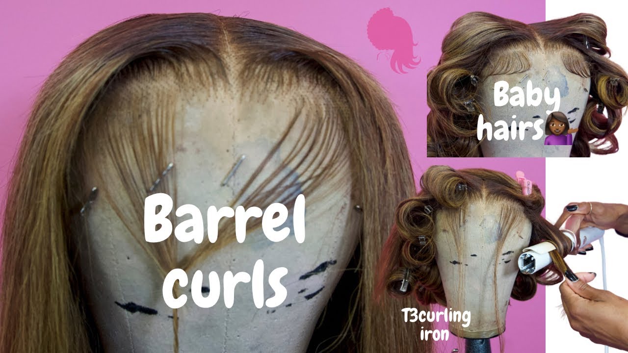 super flat glue-less wig with barrel curls