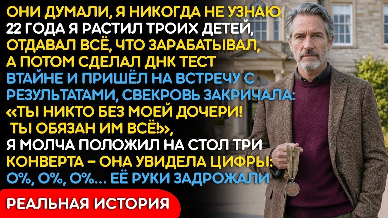 Свекровь Кричала: Ты Никто Без Моей Дочери! Я Положил На Стол 3 ДНК Теста... Её Лицо Побелело