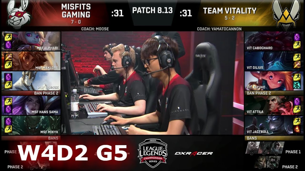 Misfits vs Vitality | Week 4 Day 2 S8 EU LCS Summer 2018 | MSF vs VIT W4D2