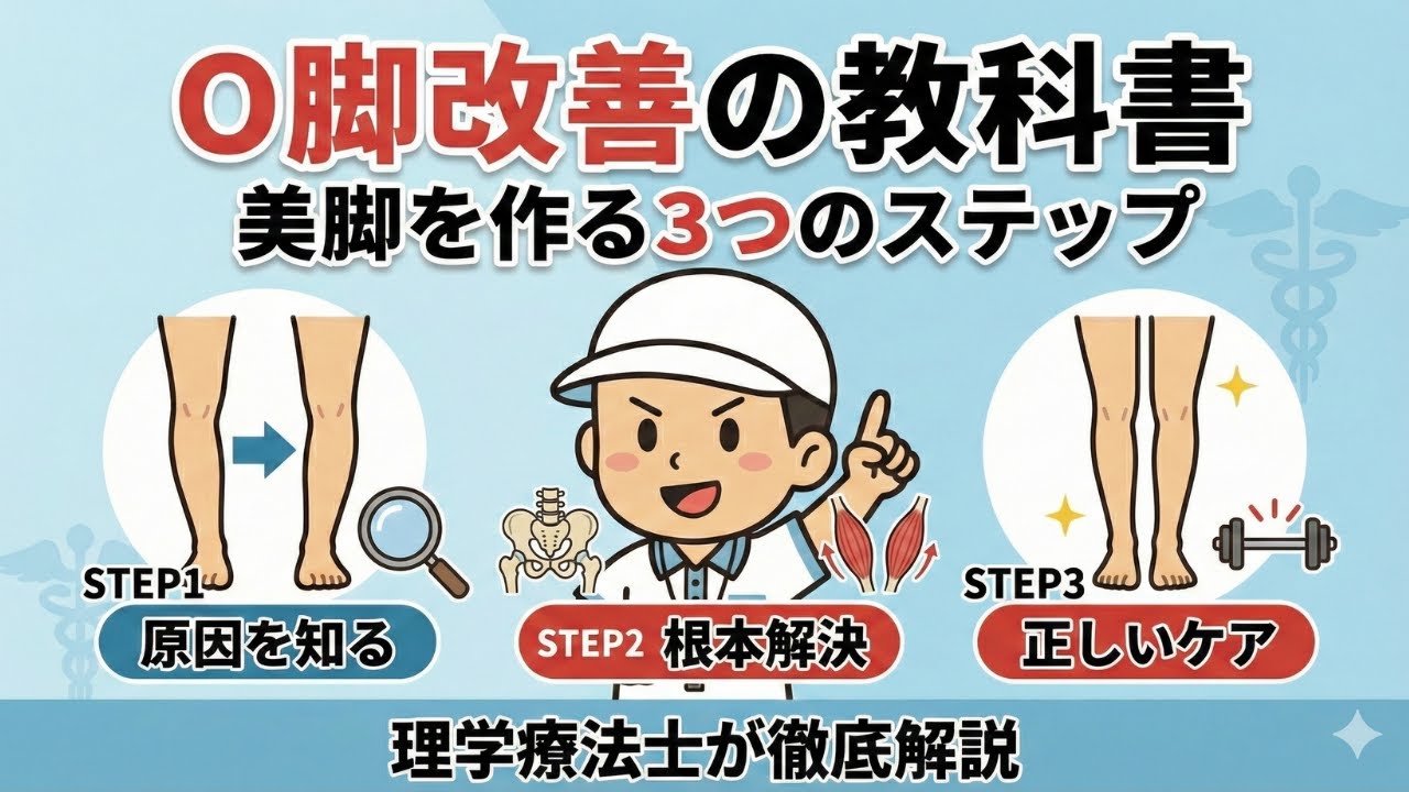 【アニメーション】O脚改善の教科書〜美脚を作る3つのステップ〜