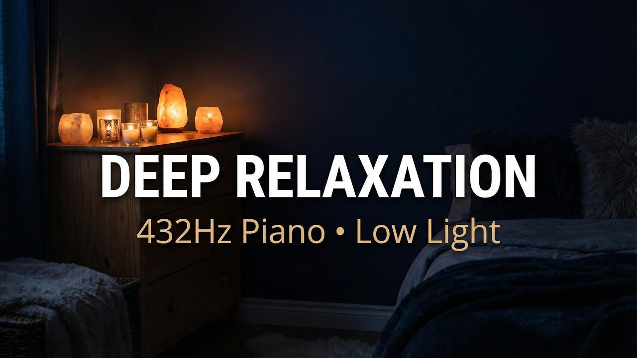 Deep Sleep & Body Relaxation: 432Hz Piano (Low Light Screen) | Release Tension