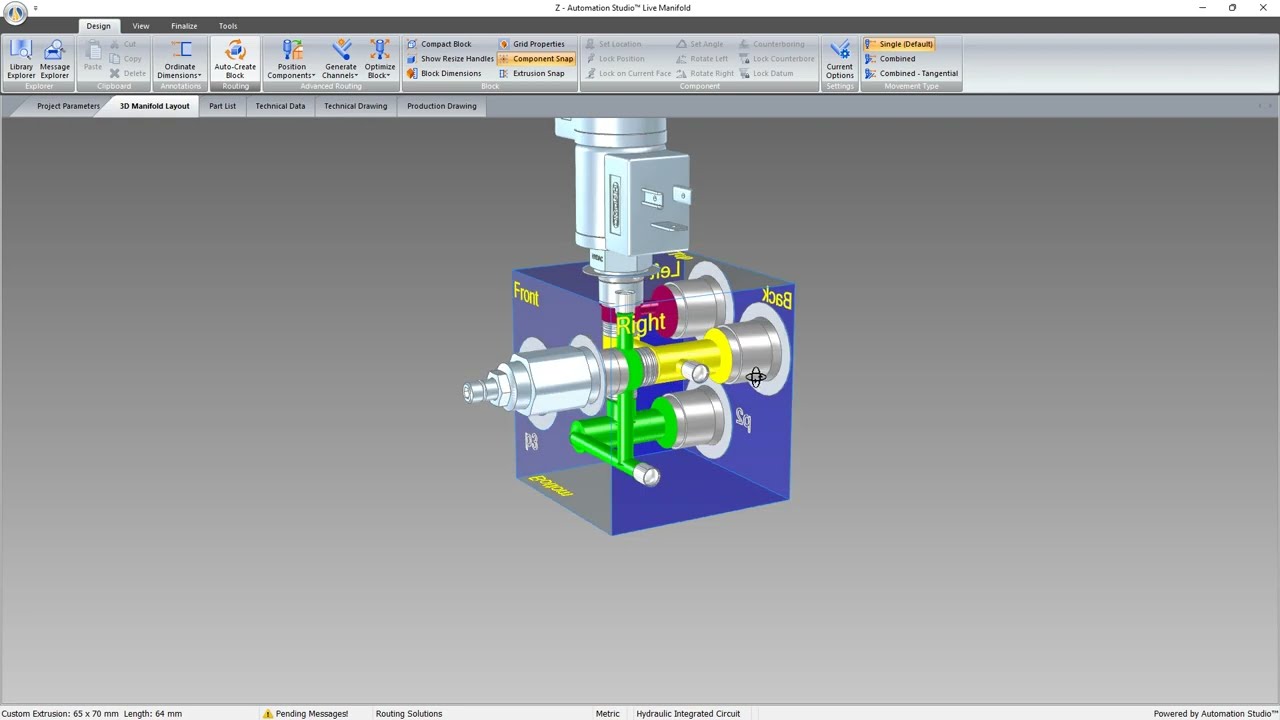 Quickly Design a Hydraulic Manifold Block in Automation Studio™