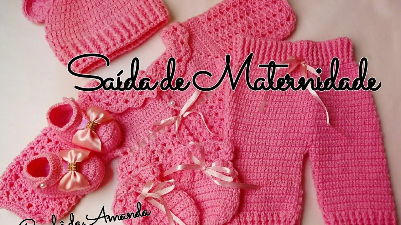 Calça em Crochê Recém Nascido Saída de Maternidade
