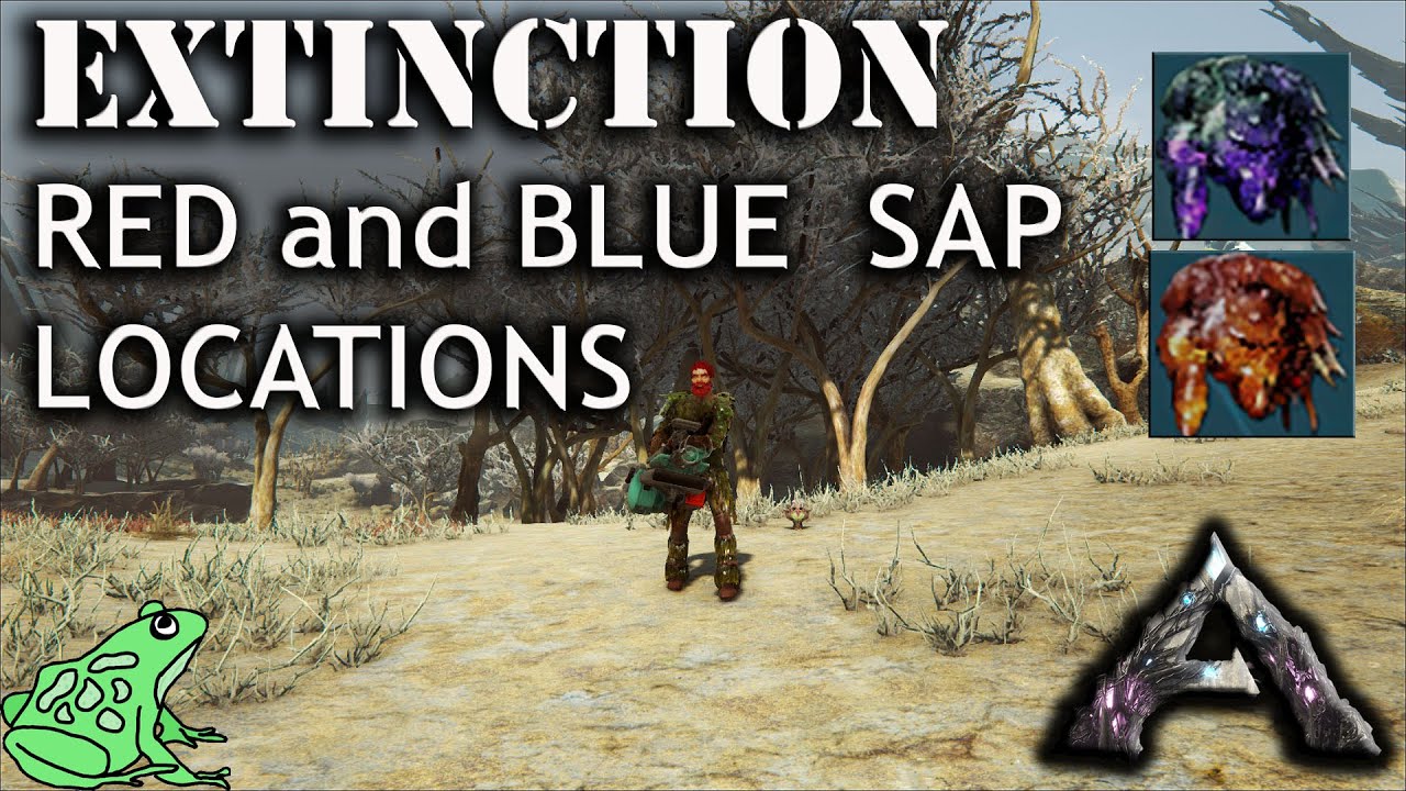 Ark Extinction Blue and Red Crystalized Sap - Red and Blue Gems on Extinction ?