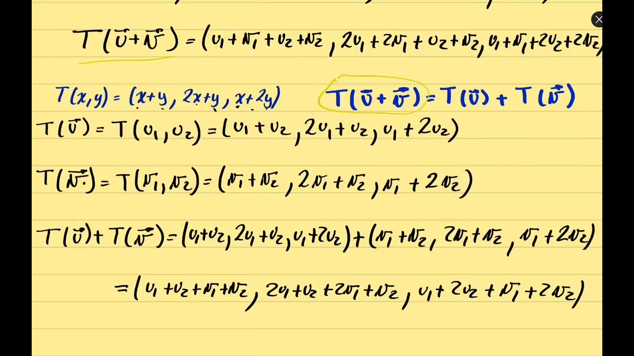Analizar si es una Transformación Lineal - Transformaciones Lineales - Algebra Lineal