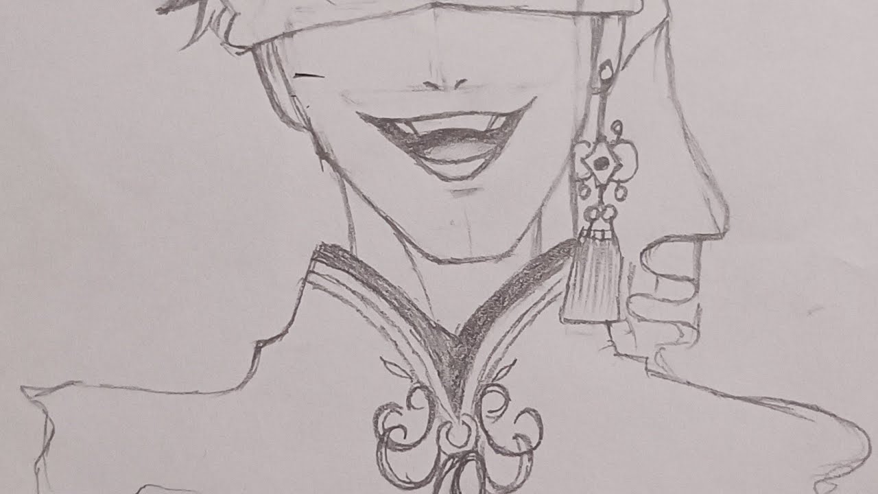 Anime ka sketch kaise kre |anime draw 😂😈#anime #drawing #art 