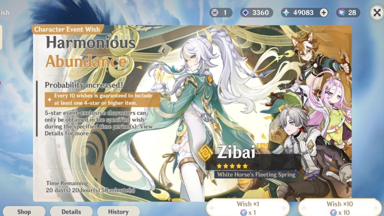 Zibai Pulls on Harmonious Abundance Limited Banner | Genshin Impact
