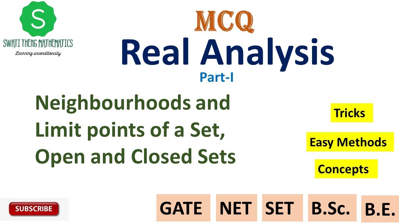 Real Analysis | Neighborhood, bounded set, limit points, interior mcq questions and Ans bsc maths
