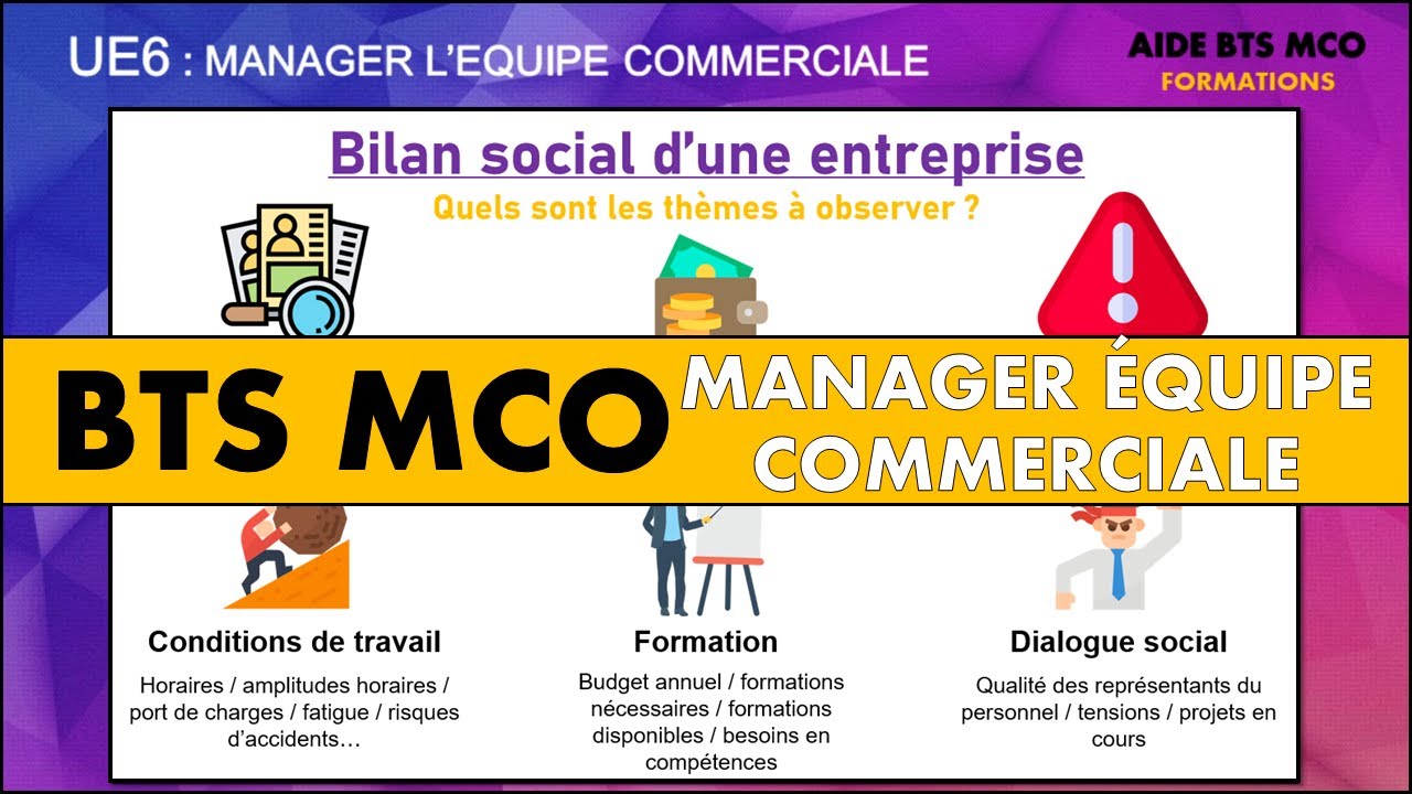 AIDE BTS MCO | Comment faire un bilan social d'entreprise ? | MANAGEMENT D'EQUIPE