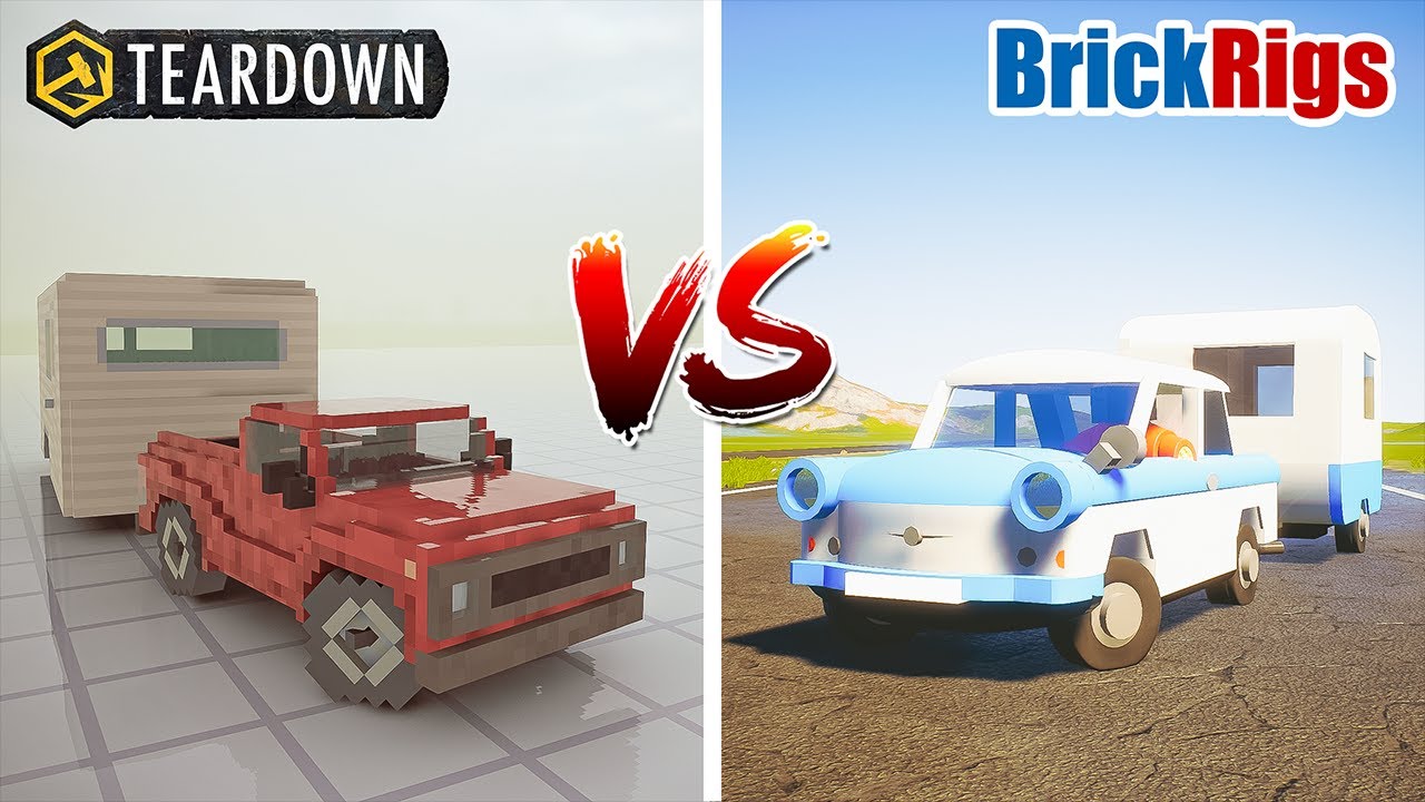 Teardown TOW a CARAVAN vs Brick Rigs TOW a CARAVAN