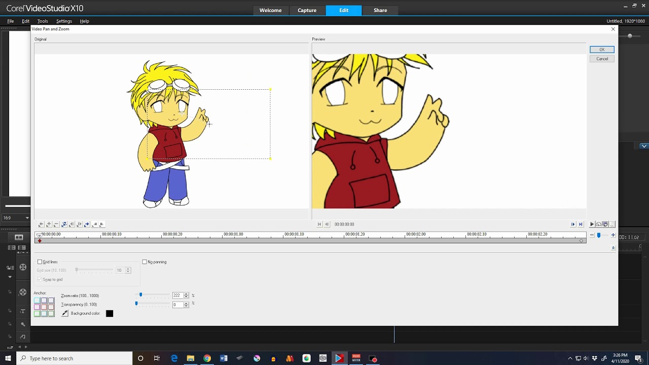 Cropping, Zooming and Panning in Corel VideoStudio (long)