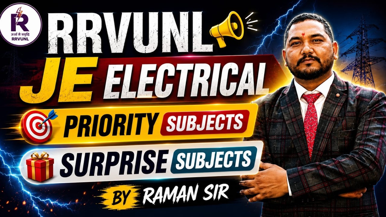 RRVUNL 📢 JE ELECTRICAL🔥 Priority subjects🚀Surprise subjects #electrical #ramansir 