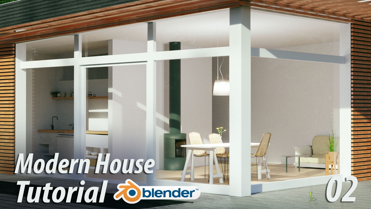 Create a Modern House : Blender Tutorial : 2 of 3