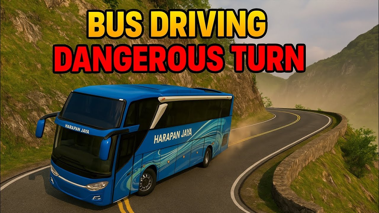 Dangerous Mountain Road !! 😱 Bus Driving on Sharp Turns || Bus Simulator Indonesia|| #viral