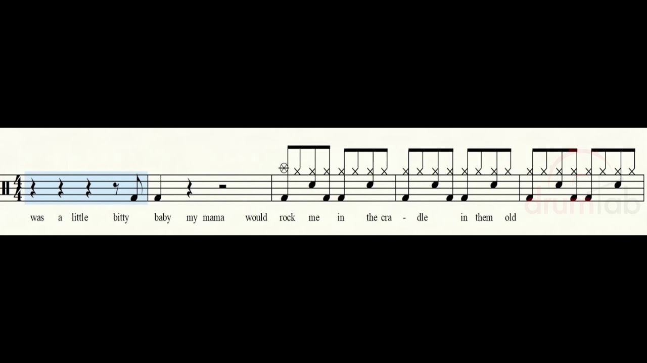 Cotton Field(악보영상)-CCR #drumtab #드럼악보 #drumscore #drumsheetmusic #drumnotation
