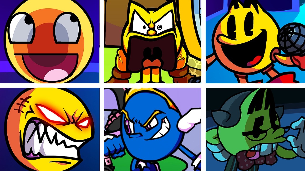 ALL PacMan FNF Mods 🎶 (Mood Shift, Ghostly, Power Ups)