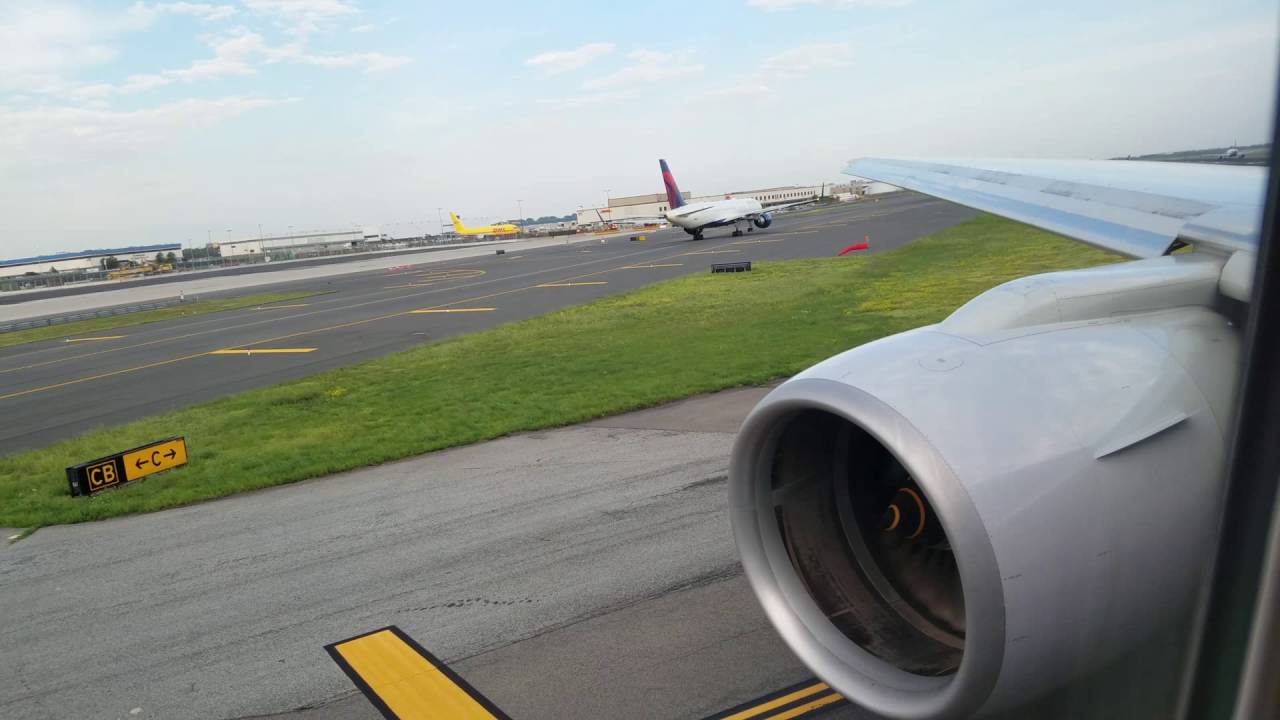 American Airlines 777-200 Pushback, Taxi and Takeoff from New York (JFK)