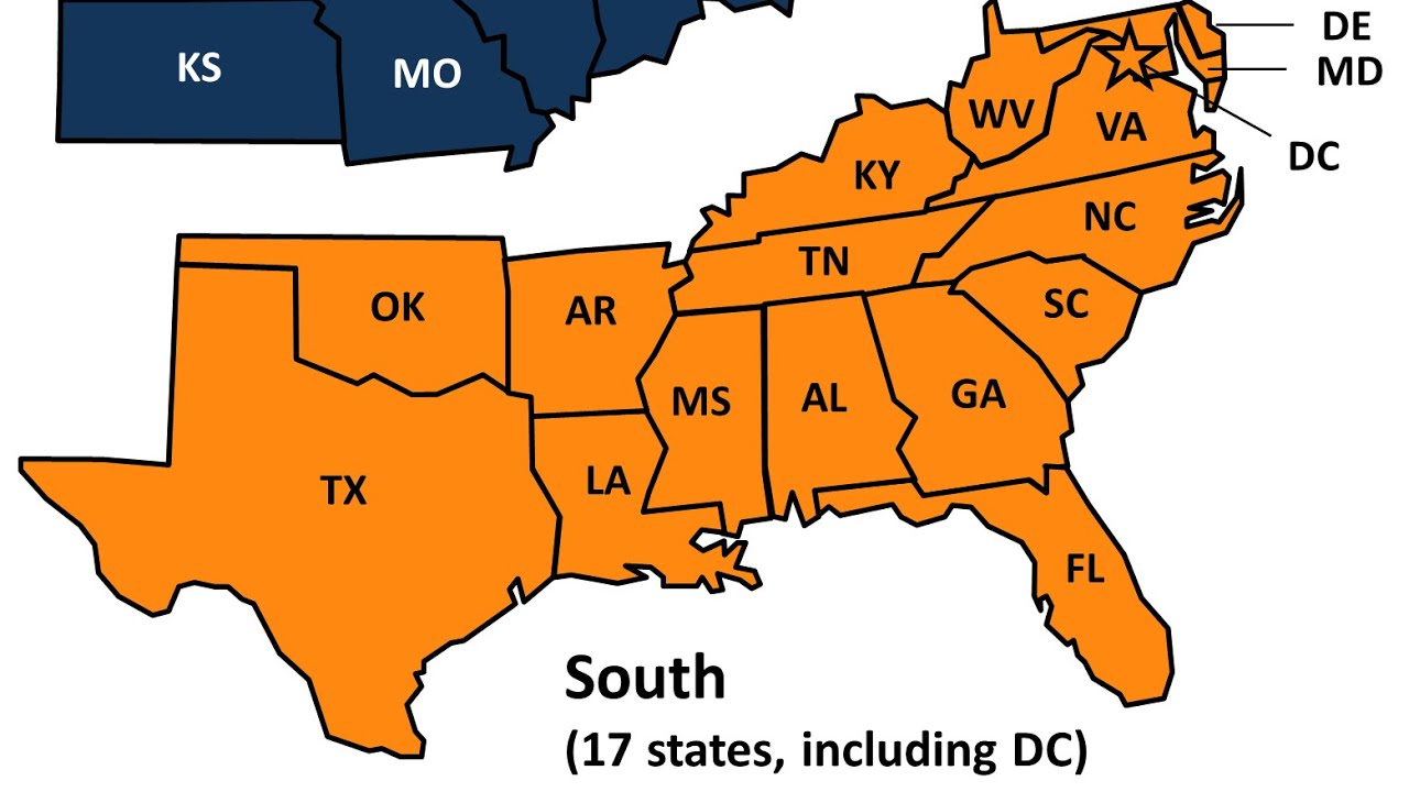 Which USA State is the most Southern?