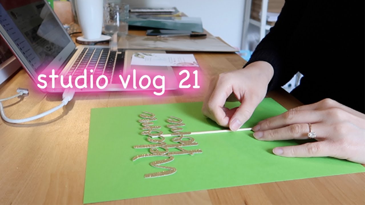 Studio Vlog 21 - Designing & Making Cake Toppers, Halloween Banner, Packing Orders | Jtru Designs