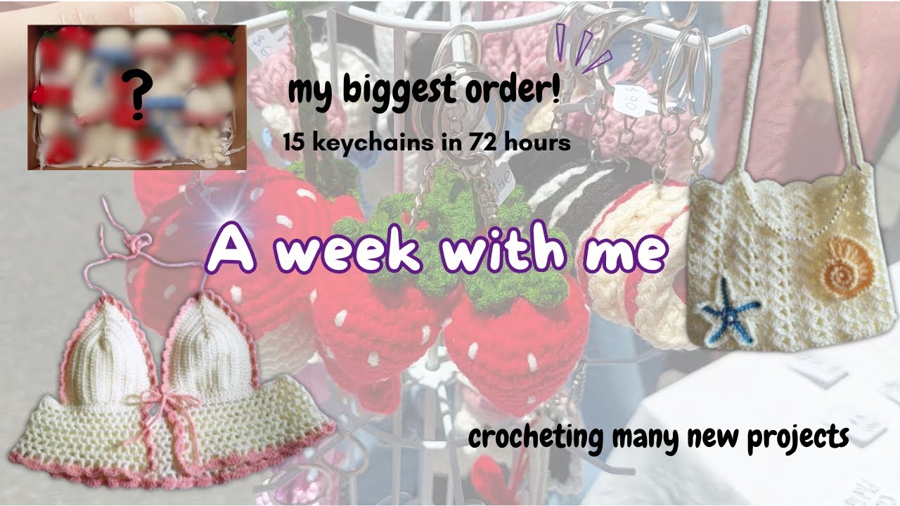 A week with me | crocheting my biggest order, a cute summer top and a sea inspired handbag 🤍