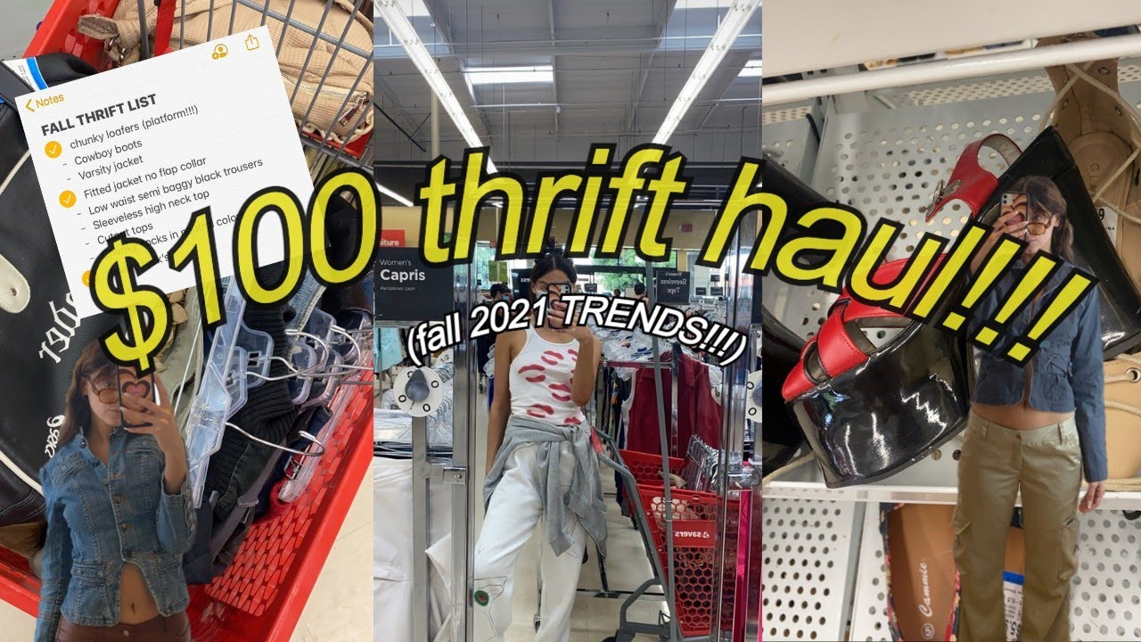 what $100 get's you THRIFTING IN LA!!! (FALL 2021 TRY ON HAUL!)