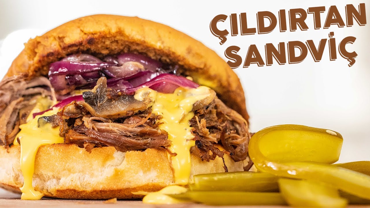 Cheddar Peynir Soslu Tiftik Sandviç Tarifi 😍 Tel Tel Ayrılan Muhteşem Et Nasıl Yapılır? 🧐