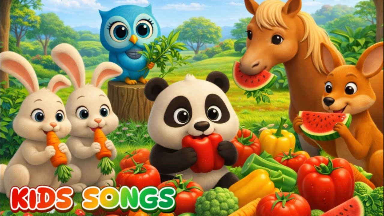 🥕Learn Vegetables with a Fun Song🎵🎉🐼 - Kids Songs - Fun and Learning