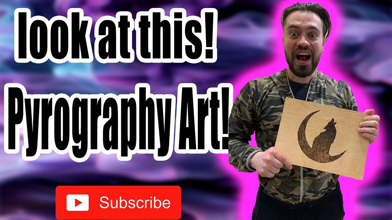 🔥 Burning a Wolf on the Moon &ndash; Unique Pyrography Art!