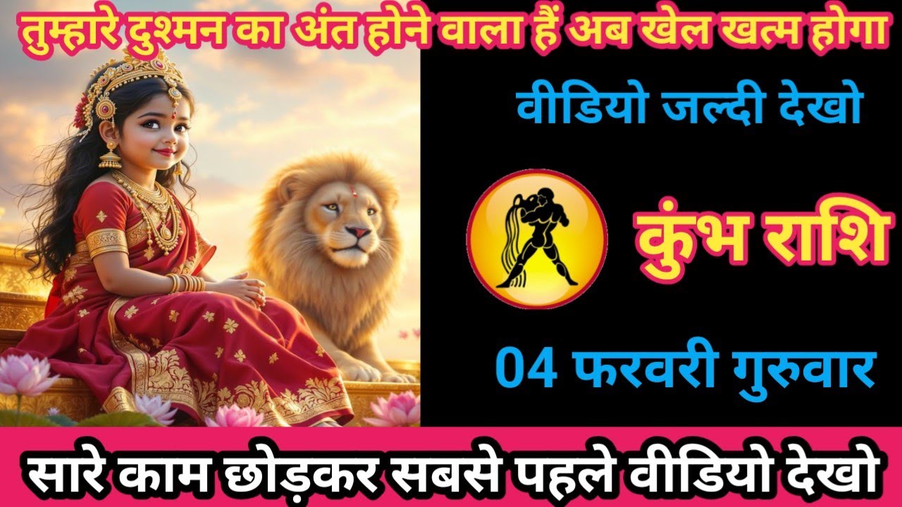 कुंभ राशि 04 फरवरी 2026 तुम्हारे दुश्मन का अंत होने वाला है अब खेल खत्म होगा /kumbh rashi