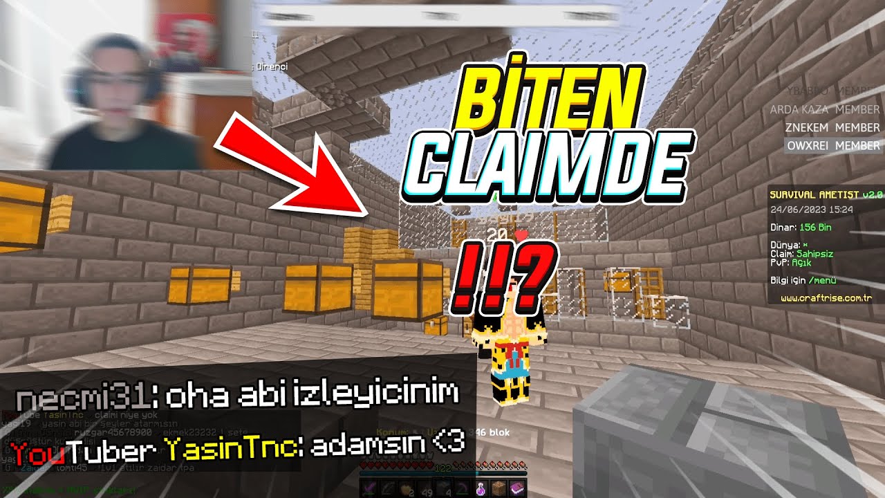 BİTEN CLAİME GİDERKEN İZLEYİCİME RASTLADIM! Survival Ametist -minecraft craftrise