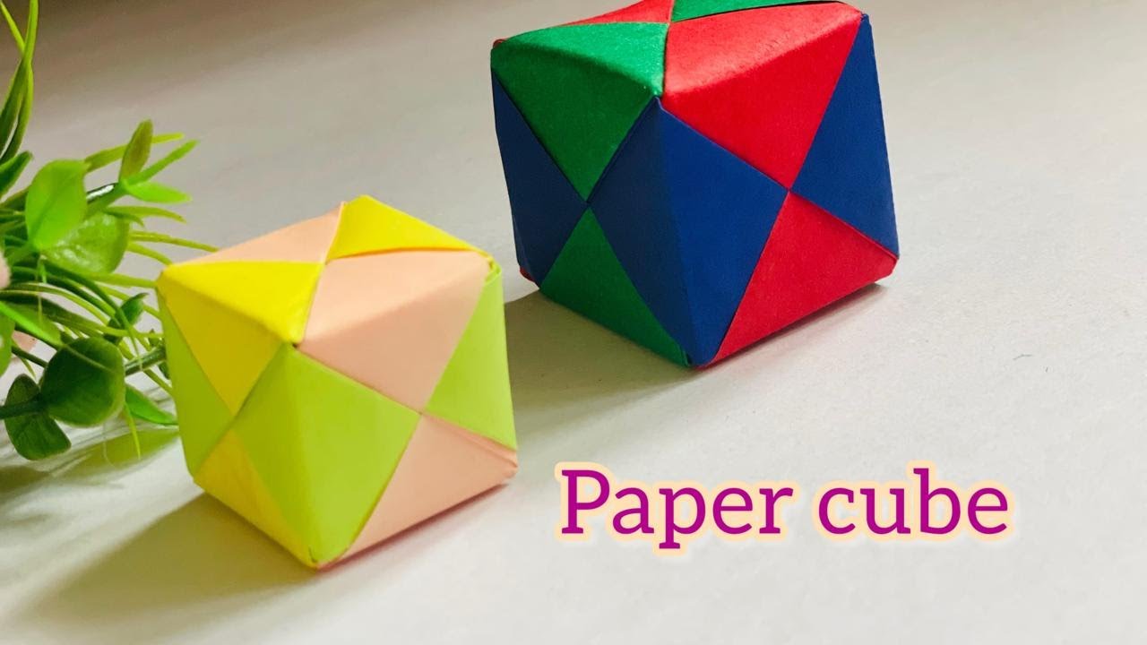 Paper Cube | origami | paper craft | how to make paper cube without glue