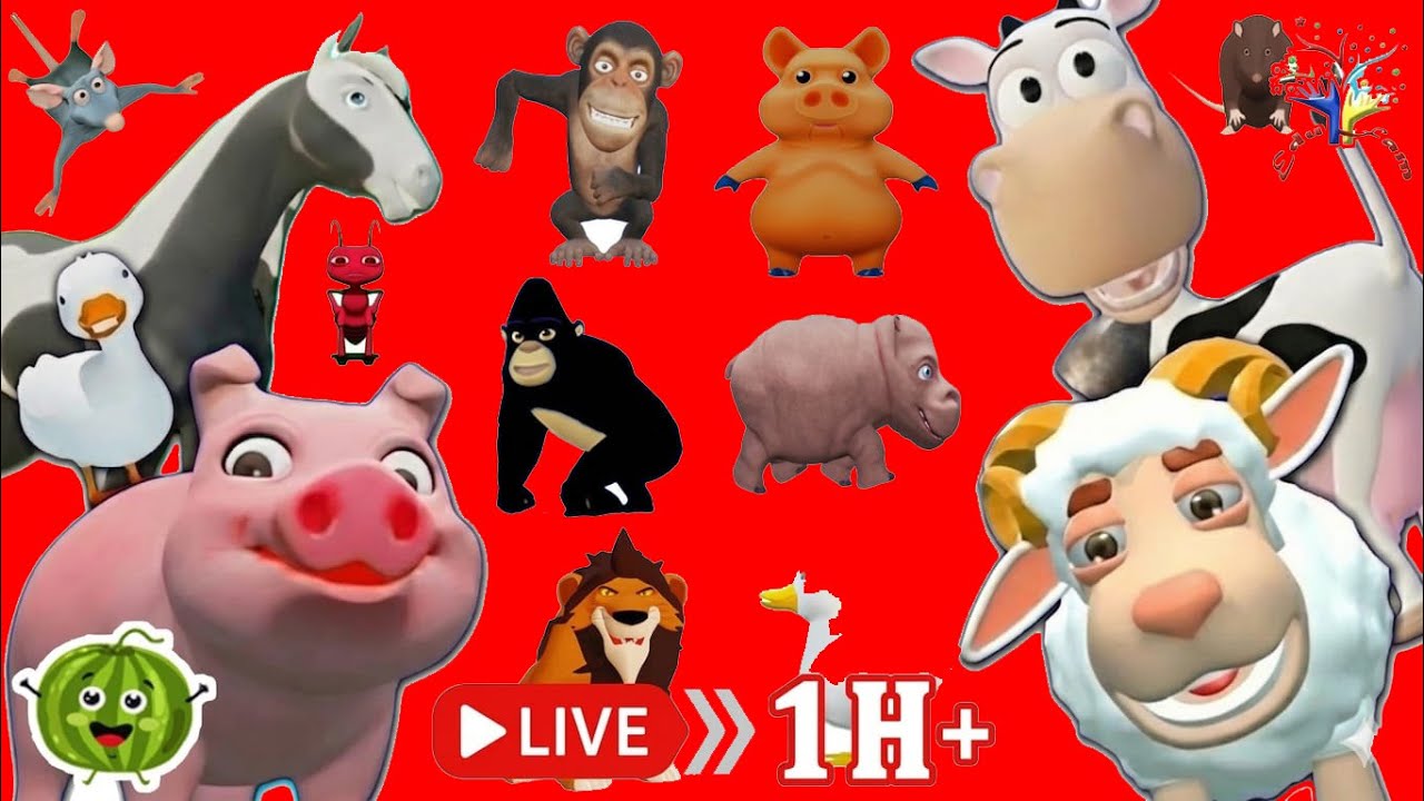 🔴⏰ Animal Sounds Song | Old MacDonald's Farm & Hickory Dickory Dock! | 1 Hour Live | EduFam 🐮🕰️✨