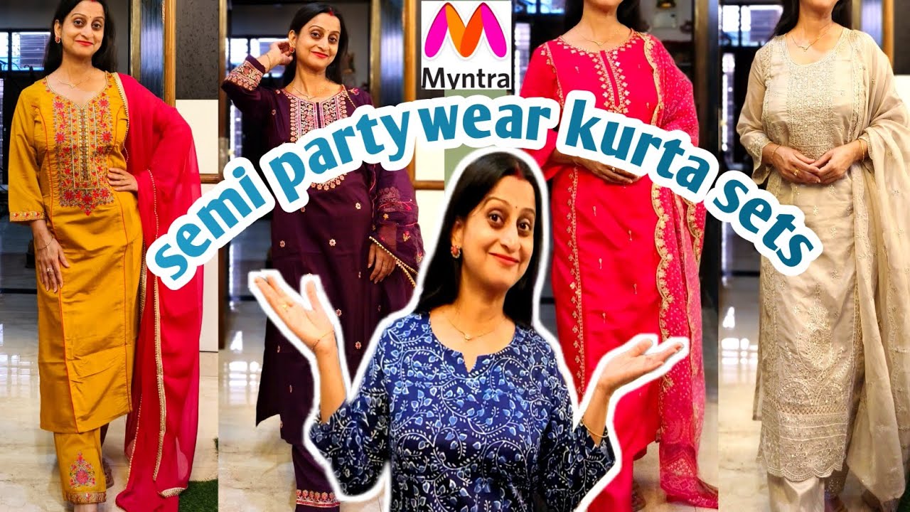 अगर न लो तो सपने में भी दिखे ऐसे सूट 🥰 🥰 myntra semi partywear kurtasets under 1500 
