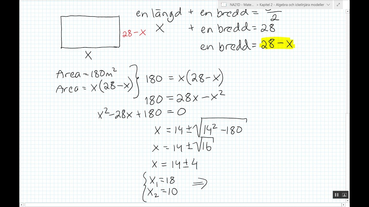 Matematik 2c - Kapitel 2 - 2.1 Tillämpningar och problemlösning