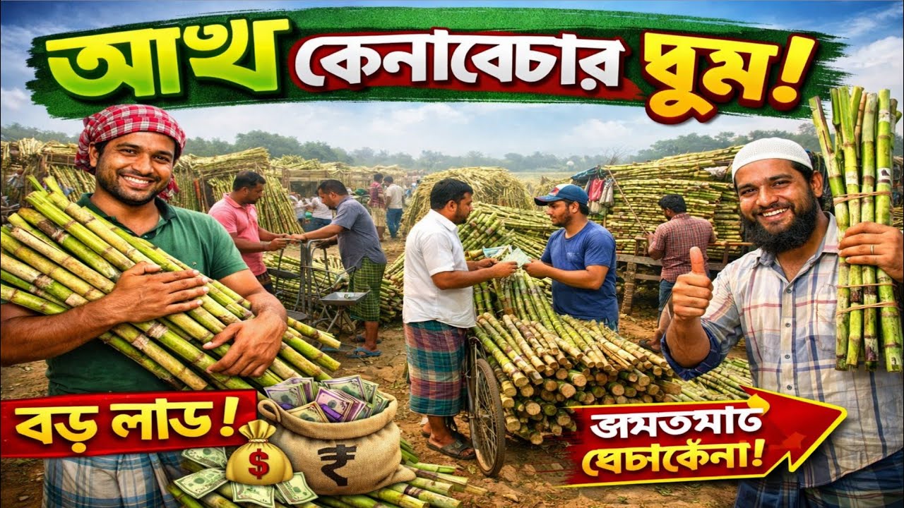 Wholesale sugarcane market||আখ পাইকারি মার্কেট||low price sugarcane|samudragarh aankh holsale market