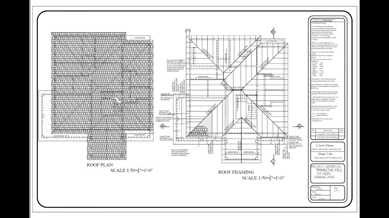 How to read Roof and Roof framing Plan.