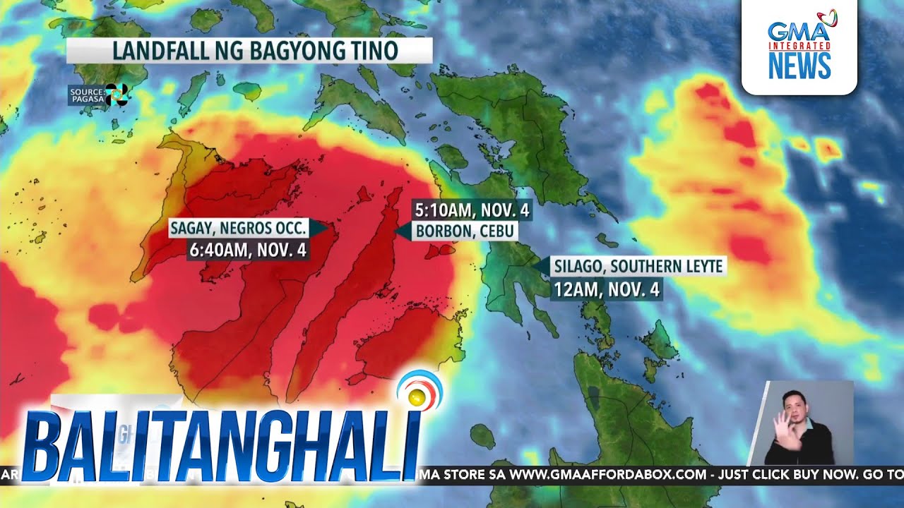 PAGASA - Bagyong #TinoPH, posibleng mag-landfall sa Panay Island at Palawan | Balitanghali