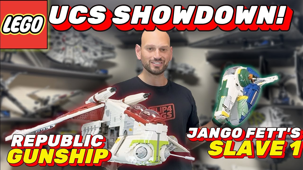 LEGO UCS JANGO FETT SLAVE 1 vs REPUBLIC GUNSHIP  | Star Wars Showdown Ep. 2-  Review (75409) (75309)