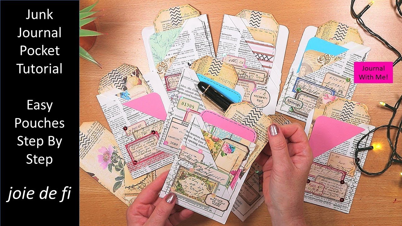 Junk Journal Pocket Tutorial 💕 Easy Pouches For A Journal 💕 End To End Step By Step