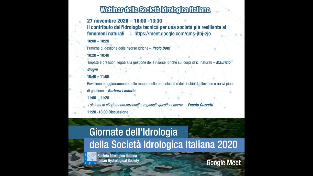 Il contributo dell’idrologia tecnica per una società più resiliente ai fenomeni naturali