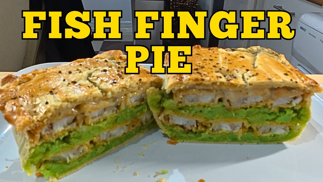 Double Layer Fish Finger and Mushy Pea Pie in a Shortcrust Pastry